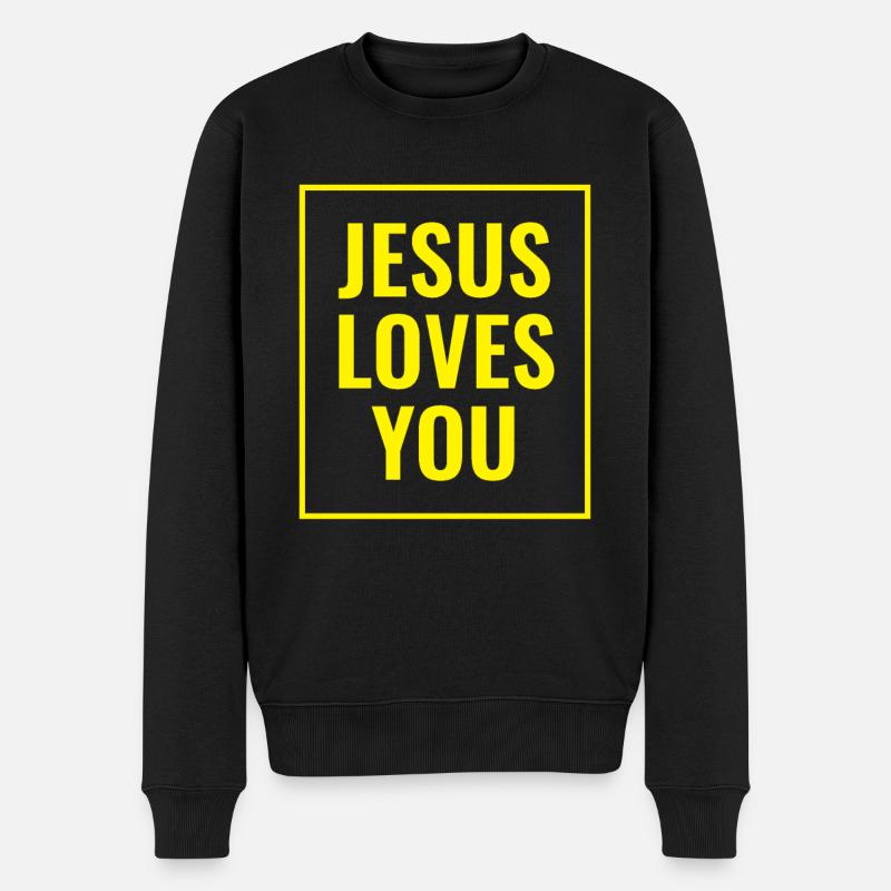 Jésus vous aime - Citations chrétiennes - Pull Premium bio Homme - noir