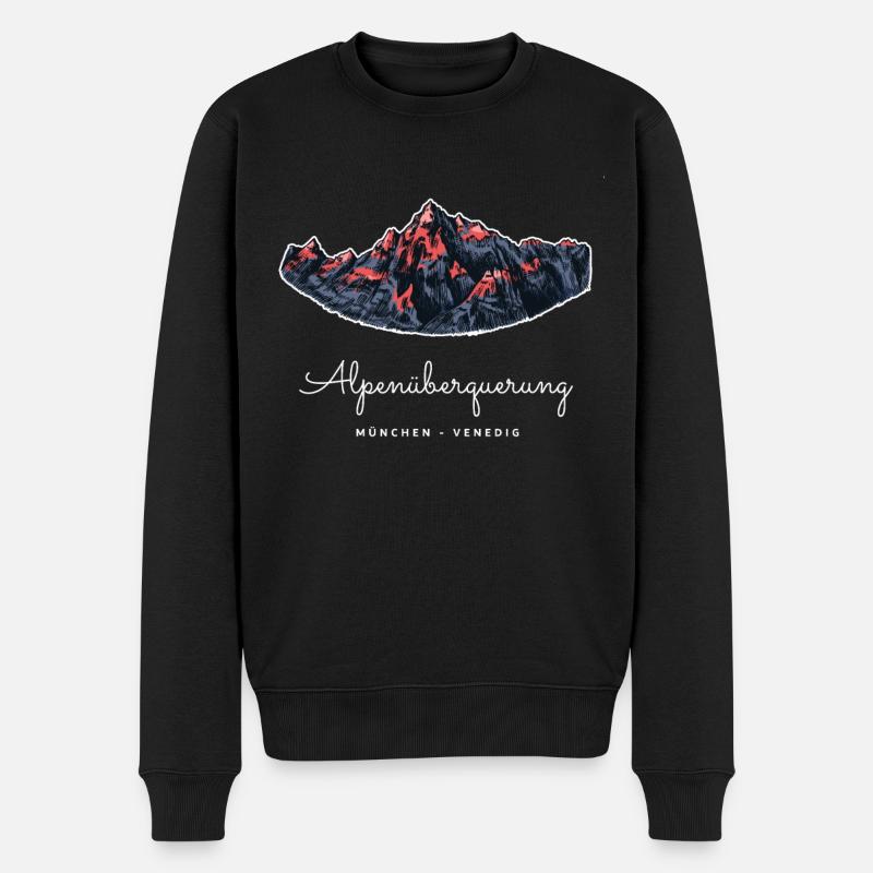 Alpenüberquerung München Venedig - Männer Premium Bio Pullover - Schwarz
