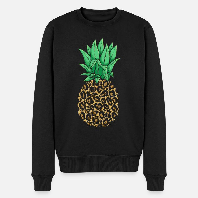 Ananas Design - Männer Premium Bio Pullover - Schwarz