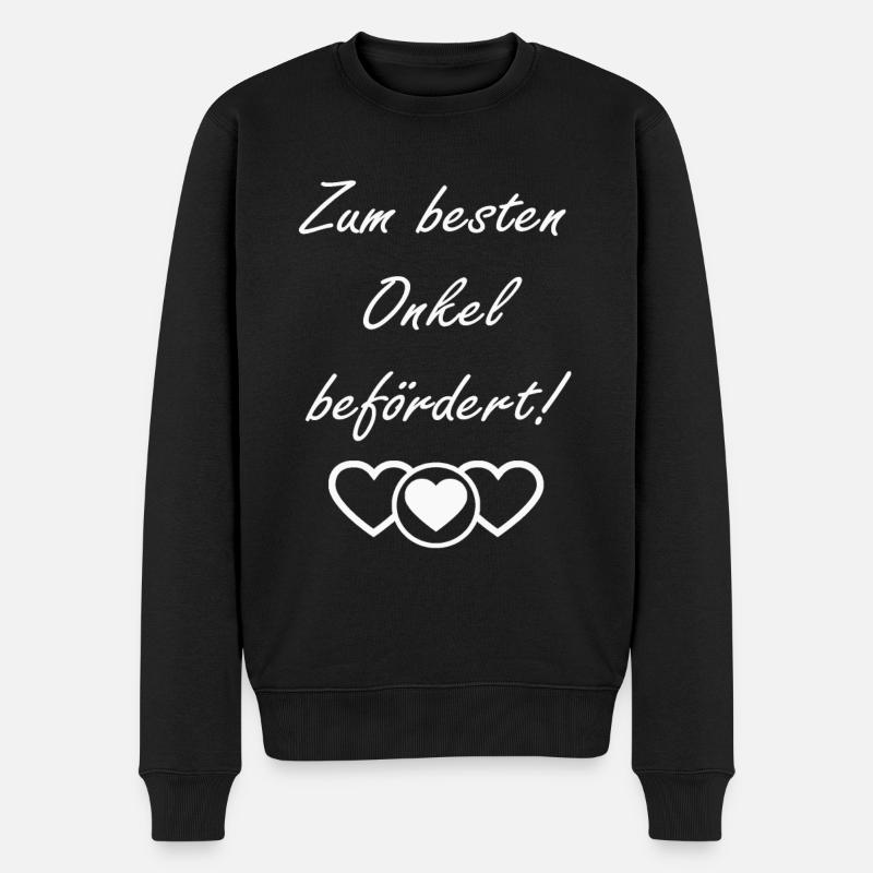 bester Onkel Spruch - Männer Premium Bio Pullover - Schwarz