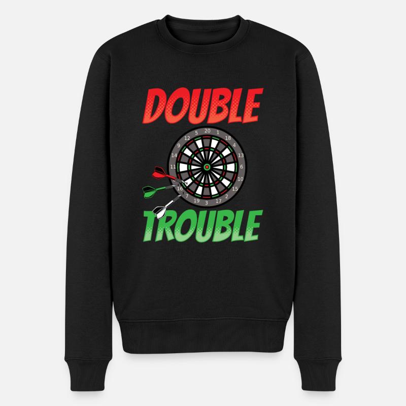 Lustiges Dart Geschenk double trouble Dartboard - Männer Premium Bio Pullover - Schwarz