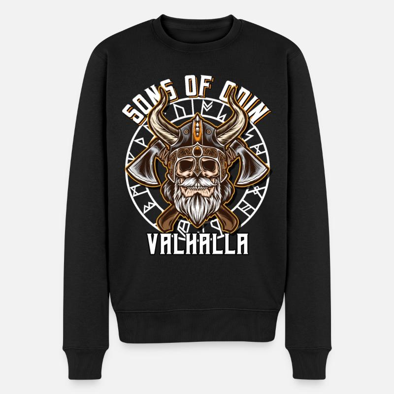 nordische Mytholgie - Männer Premium Bio Pullover - Schwarz