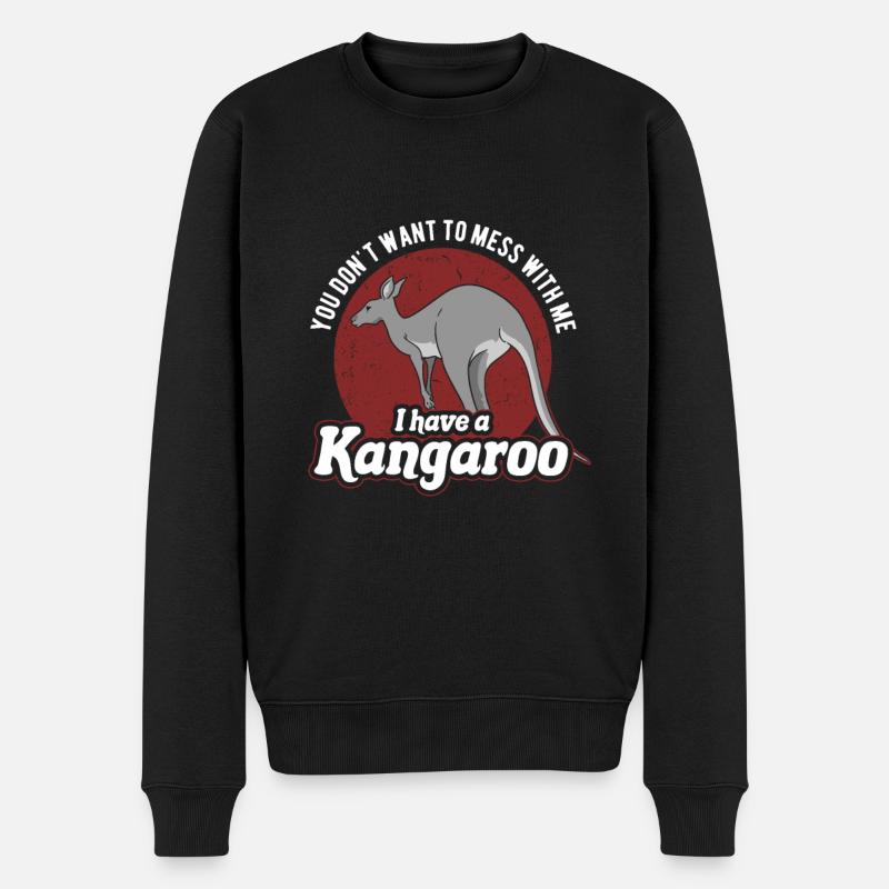 Känguru - Männer Premium Bio Pullover - Schwarz