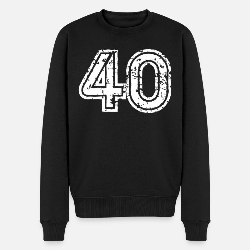 40 Nombre - Pull Premium bio Homme - noir