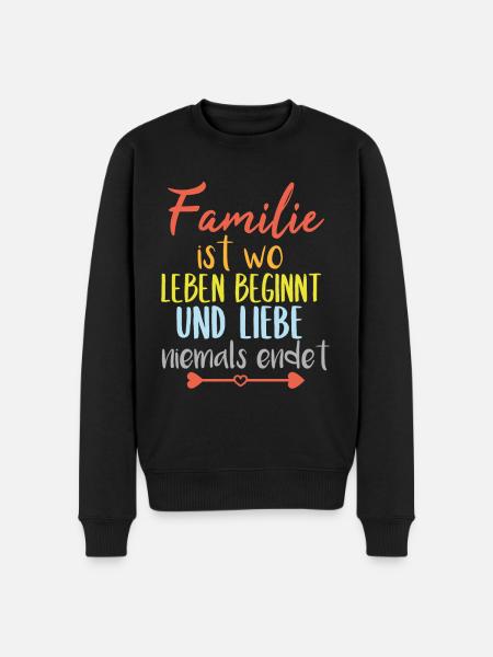 Spruch Familie - Männer Premium Bio Pullover - Schwarz