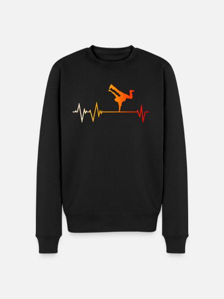 Breakdancing heartbeat - Men's Premium Organic Jumper - black