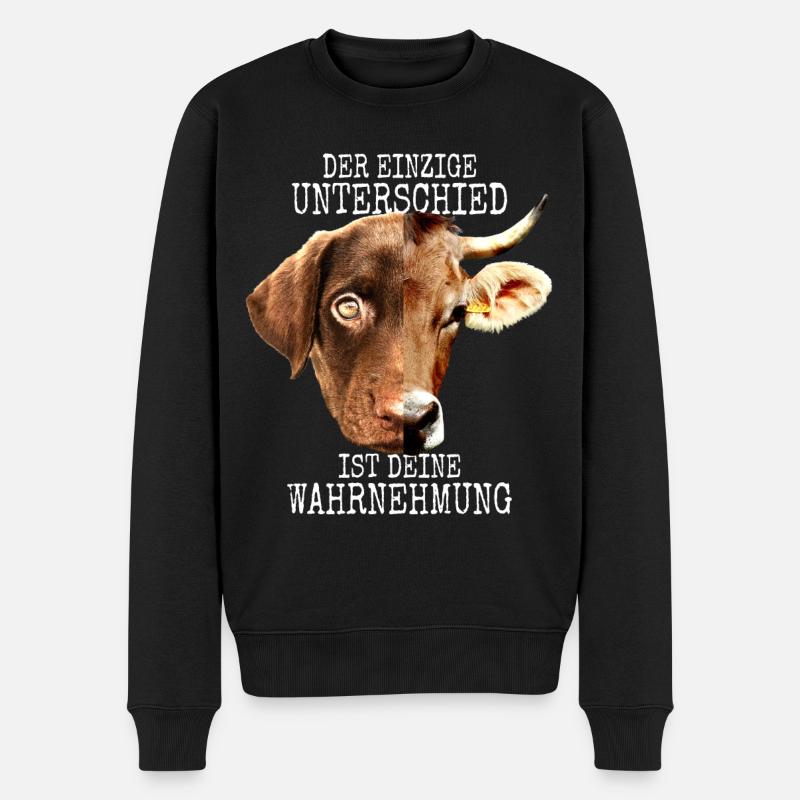 Der Unterschied Ist Deine Wahrnehmung Vegan Hund - Männer Premium Bio Pullover - Schwarz