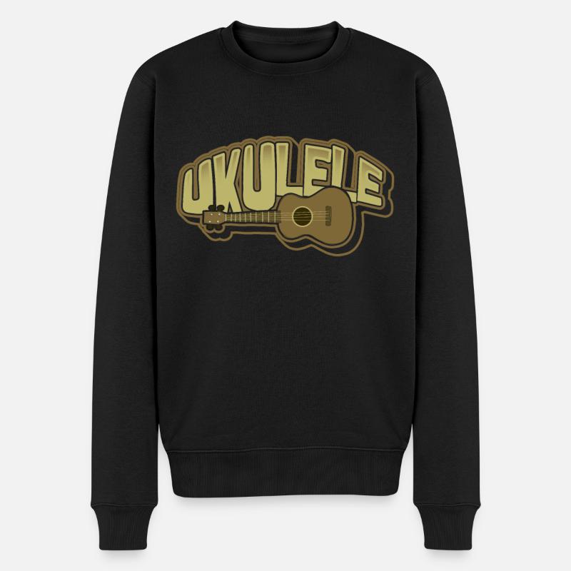 ukulele - Männer Premium Bio Pullover - Schwarz