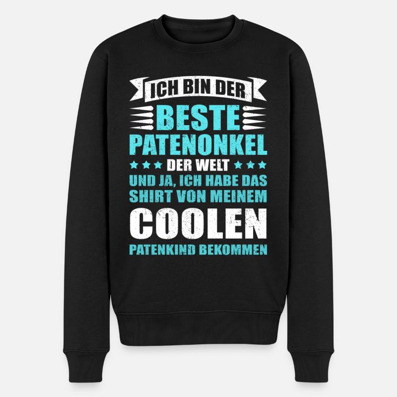 Patenonkel Geschenk Patenkind Onkel Pate Paten - Männer Premium Bio Pullover - Schwarz