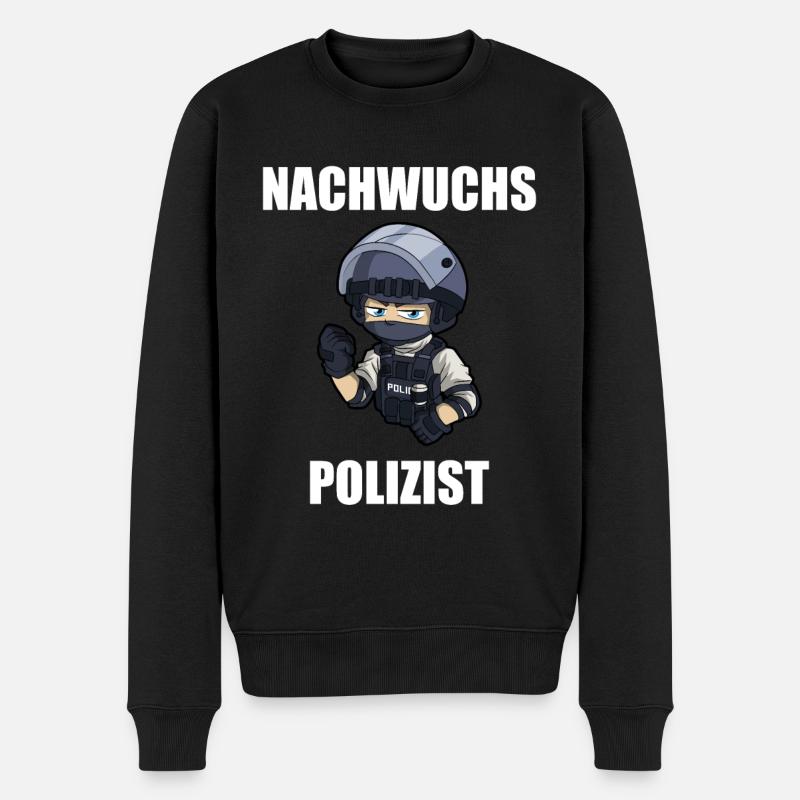 Polizei Ausbildung - Nachwuchs Polizist - Männer Premium Bio Pullover - Schwarz