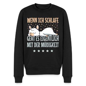 Lama Alpaka - Schlafshirt Pyjama Nachthemd - Männer Premium Bio Pullover - Schwarz - Vorne - Nico (187cm)