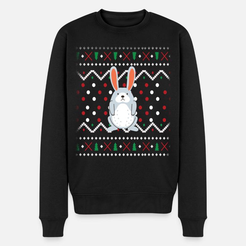 Lapin de Noël laid - Pull Premium bio Homme - noir