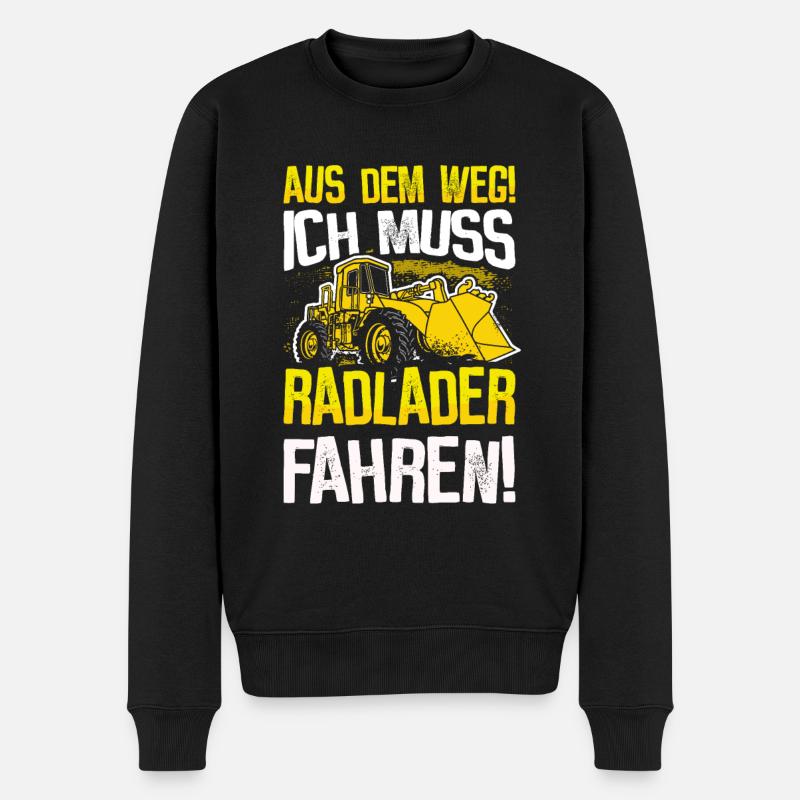 Radlader Baustelle Bagger Radladerführer Geschenk - Männer Premium Bio Pullover - Schwarz