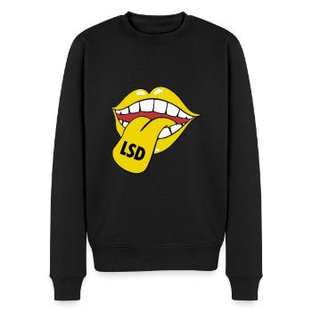 GOA Hofmann LSD Psychedelic Pilze Techno - Männer Premium Bio Pullover - Schwarz - Vorne - Nico (187cm)