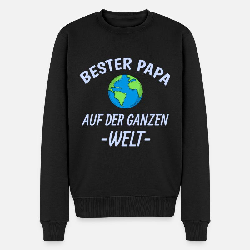 Bester Papa - Männer Premium Bio Pullover - Schwarz
