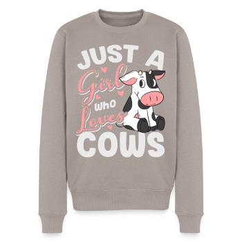 Vache peinture vache boeuf fromage fermier lait animal de ferme - Pull Premium bio Homme - taupe - Devant - Nico (187cm)