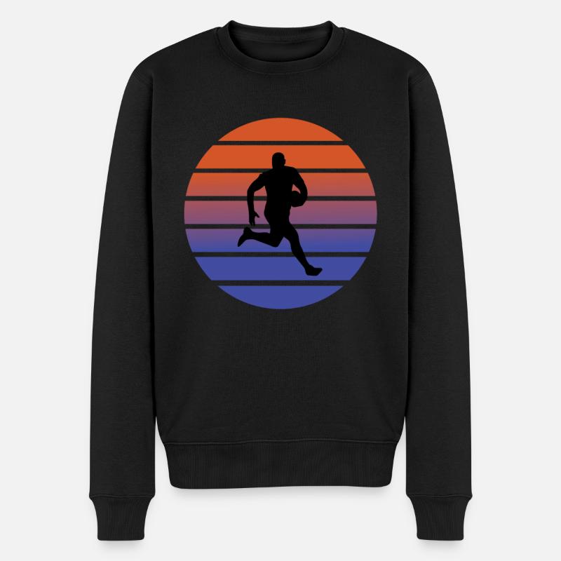 Rugby - Männer Premium Bio Pullover - Schwarz