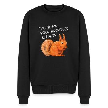 Lustiger Eichhörnchen Spruch - Männer Premium Bio Pullover - Schwarz - Vorne - Nico (187cm)