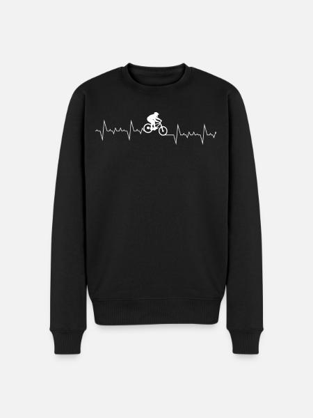 Grappig fietsmotief - Mannen Premium Bio sweater - zwart