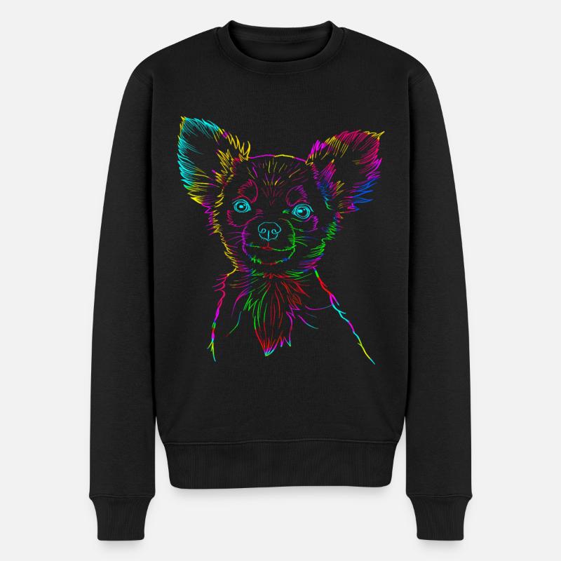 Chihuahua Langhaar Chiwawa - Männer Premium Bio Pullover - Schwarz