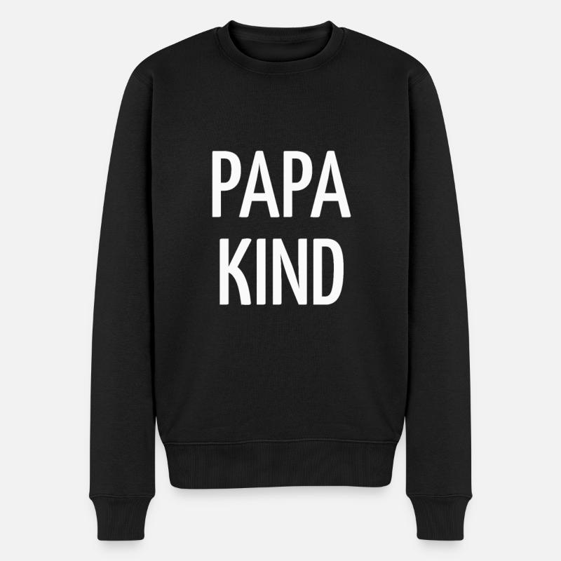 Papa Kind - Männer Premium Bio Pullover - Schwarz
