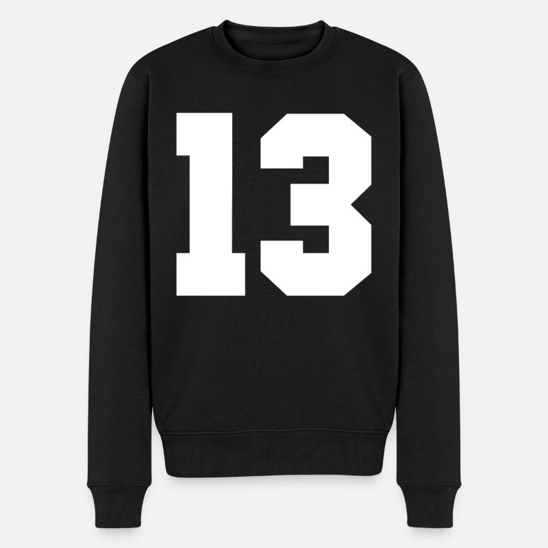 13 - Männer Premium Bio Pullover - Schwarz