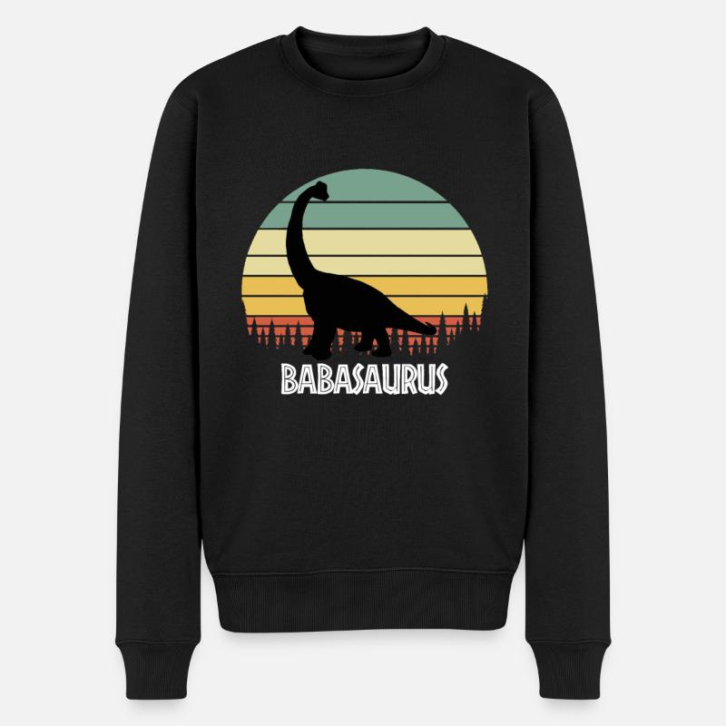 BABASAURUS BABA SAURUS BABA DINOSAUR - Men's Premium Organic Jumper - black