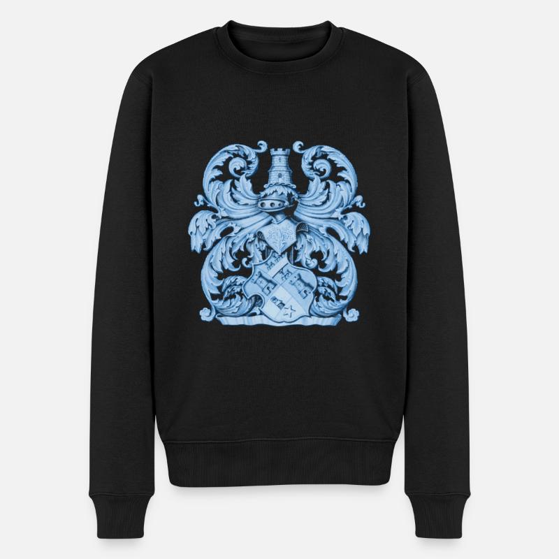 Mittelalter Dekor Wappen Heraldik, Ritterrüstung - Männer Premium Bio Pullover - Schwarz