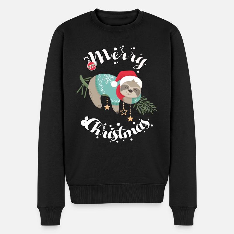 Weihnachten Faultier Geschenk - Faultier Fantasy - Männer Premium Bio Pullover - Schwarz