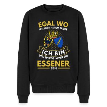 Stadt Essen Wappen Stolzer Essener Geschenk - Männer Premium Bio Pullover - Schwarz - Vorne - Nico (187cm)
