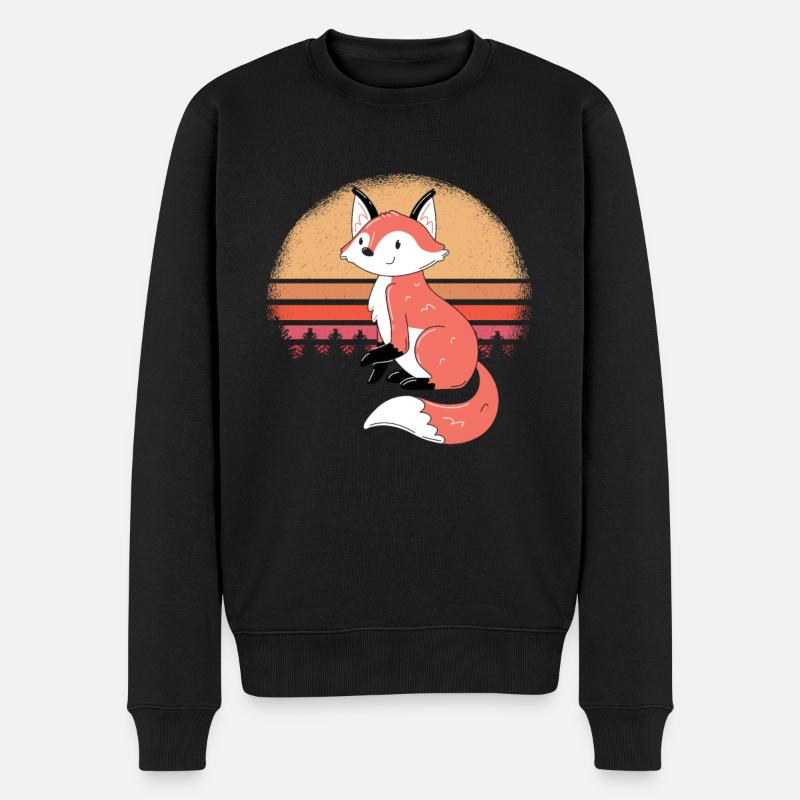 Süßer Fuchs - Männer Premium Bio Pullover - Schwarz