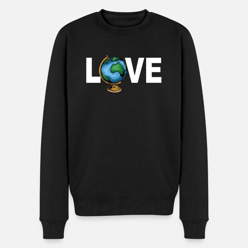 Geographen - Geographie Erdkugel Globus - Männer Premium Bio Pullover - Schwarz