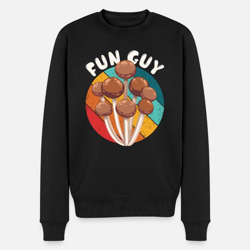 Fun Guy - Fungi Pun Mushrooms Chasseur de champignons - Pull Premium bio Homme - noir