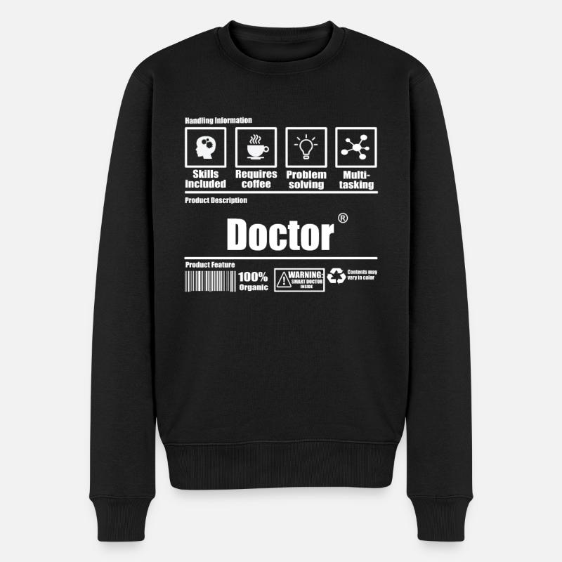 Doktor - Männer Premium Bio Pullover - Schwarz