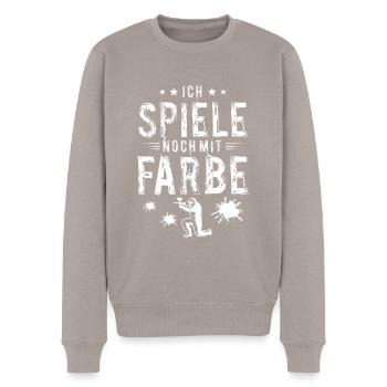 Paintball Paintballer Gotcha gift idea - Men's Premium Organic Jumper - taupe - Front - Nico (187cm)