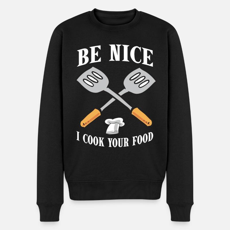 Koch Chefkoch Gourmet Kochmütze Geschenk Cuisine - Männer Premium Bio Pullover - Schwarz