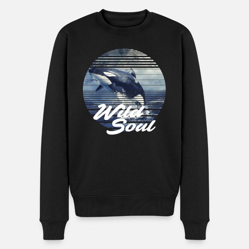 Orca Love Wild Soul - Männer Premium Bio Pullover - Schwarz