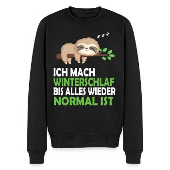 Faultier Nachthemd Schlafshirt Pyjama Schlafanzug - Männer Premium Bio Pullover - Schwarz - Vorne - Nico (187cm)