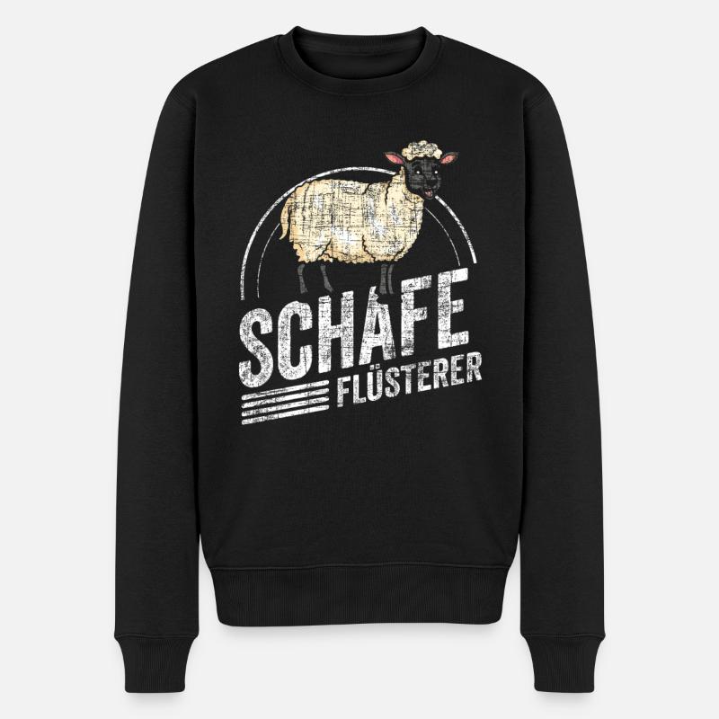 Schafe Flüsterer Lamm Schäfer Bauernhof Geschenk - Männer Premium Bio Pullover - Schwarz