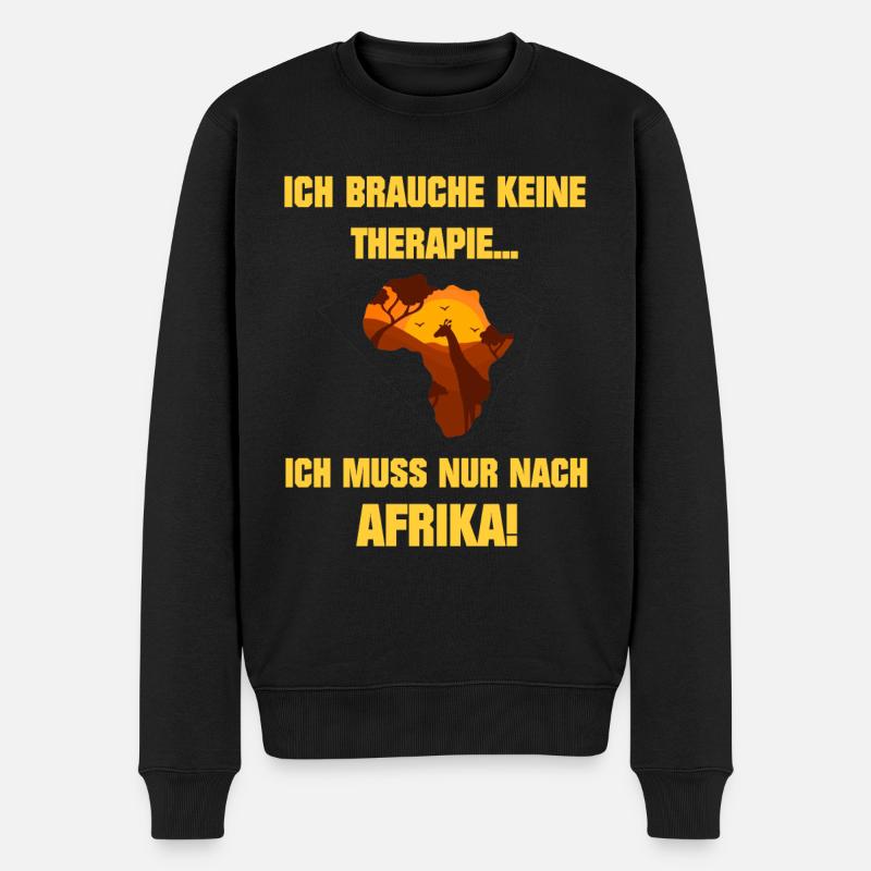 Afrika - Männer Premium Bio Pullover - Schwarz