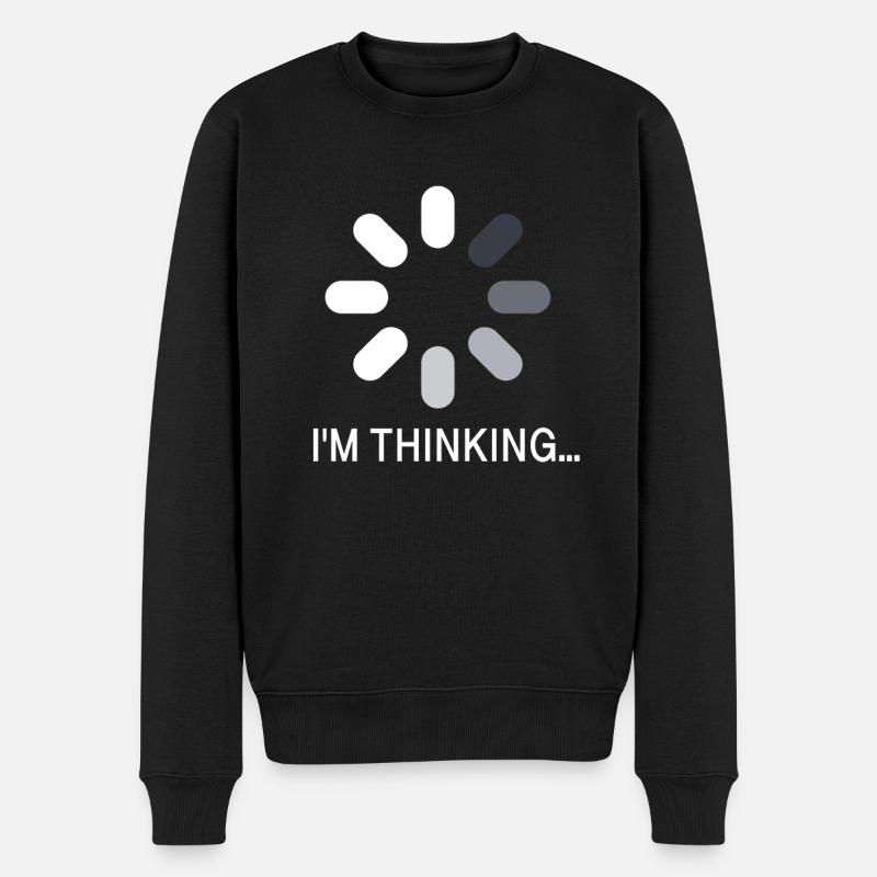 I AM THINKING - Männer Premium Bio Pullover - Schwarz