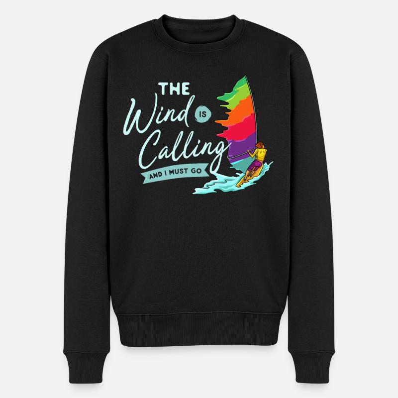 Windsurfen Windsurfer Surfbrett Wind Surfen - Männer Premium Bio Pullover - Schwarz