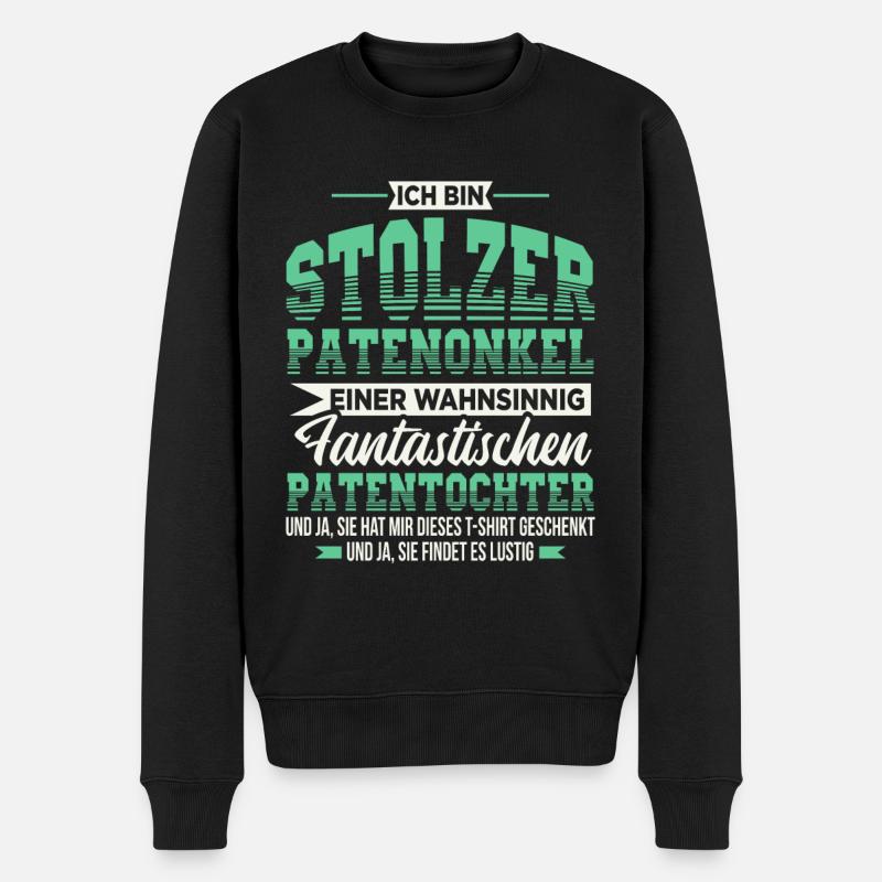 Patenonkel Taufpate Geschenk Onkel Patentochter - Männer Premium Bio Pullover - Schwarz