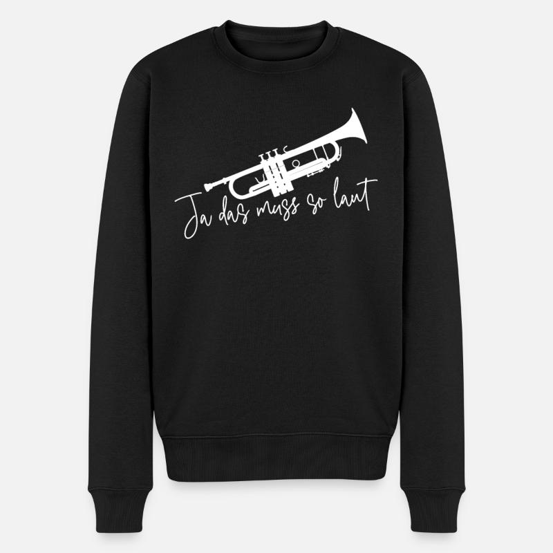 Trompete Laut Musiker Konzert Trompeter - Männer Premium Bio Pullover - Schwarz