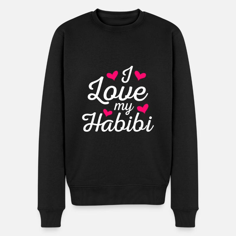 Liebe Dich Habibi Schatz arabischer Spruch - Männer Premium Bio Pullover - Schwarz