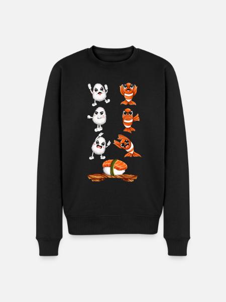 Funny kawaii sushi fusion - Men's Premium Organic Jumper - black
