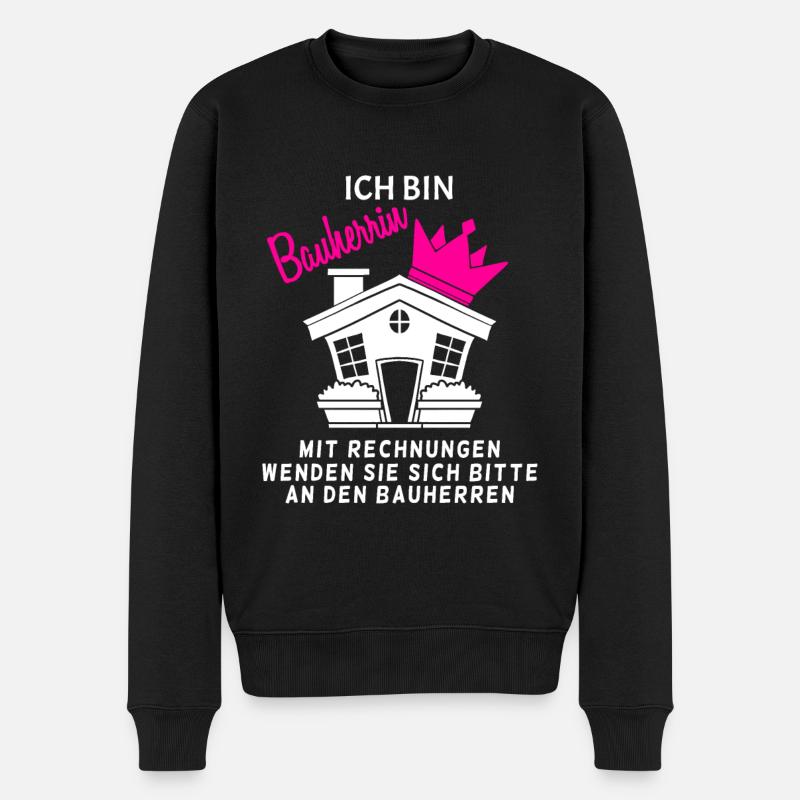 Bauherr Baumeister Hausbau Bauherrin Geschenk - Männer Premium Bio Pullover - Schwarz