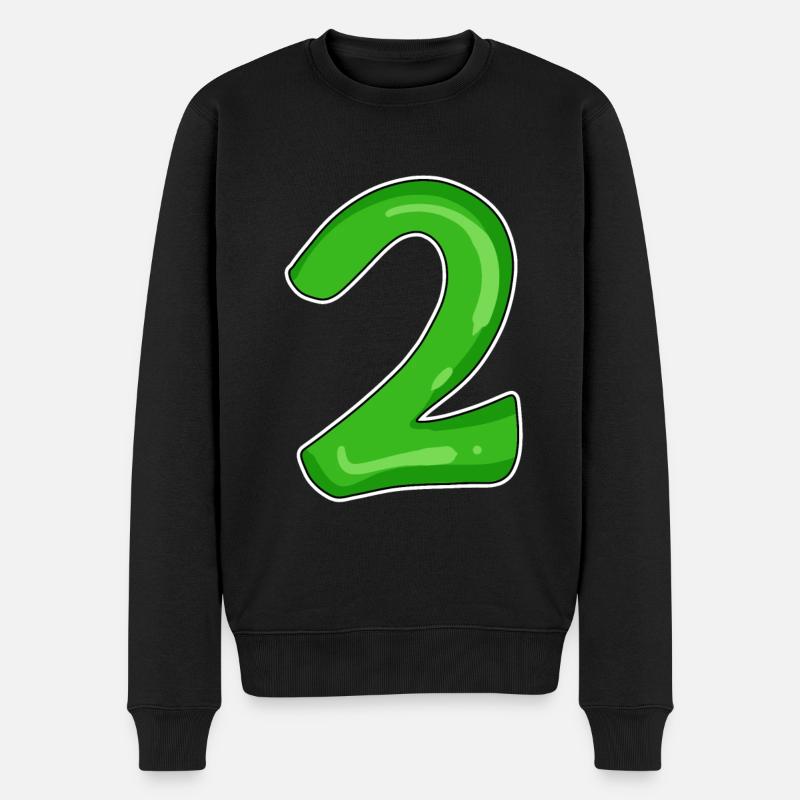 Numéro 2 vert - Pull Premium bio Homme - noir