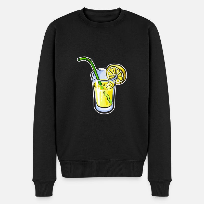 Zitrone Limonade Getränk - Männer Premium Bio Pullover - Schwarz