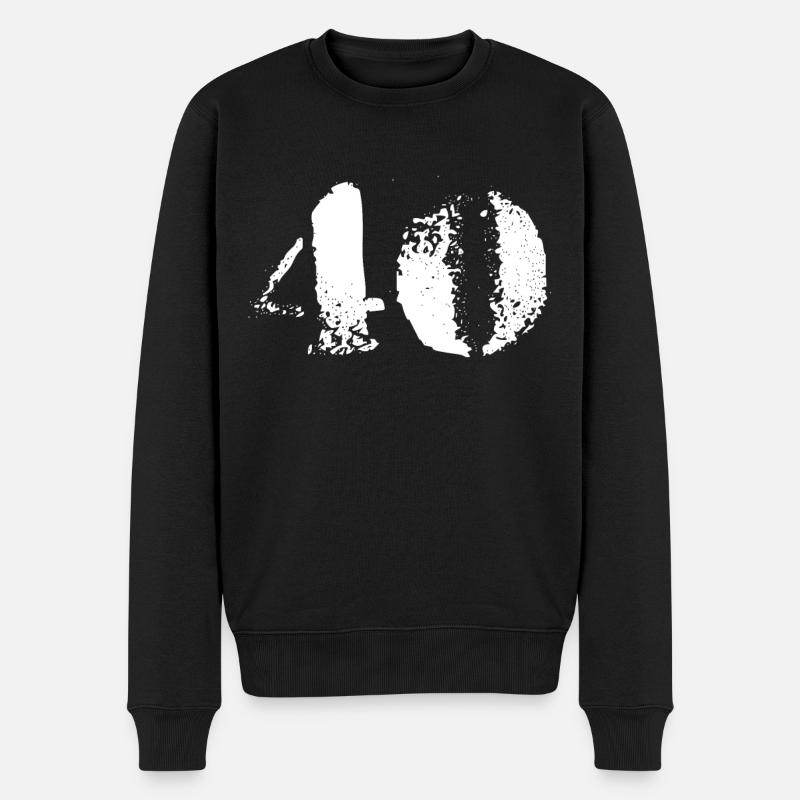 40 numéro - Pull Premium bio Homme - noir
